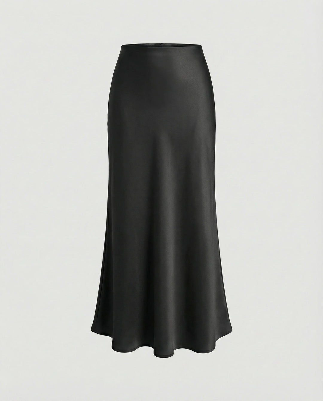 Damen Satin-Midirock mit fließendem Schnitt und hohem Bund