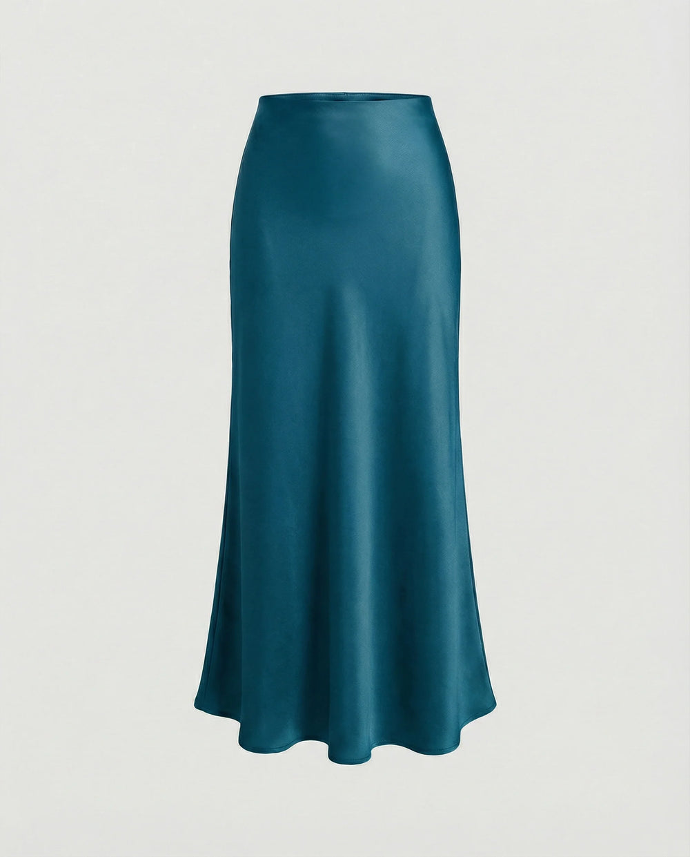 Damen Satin-Midirock mit fließendem Schnitt und hohem Bund