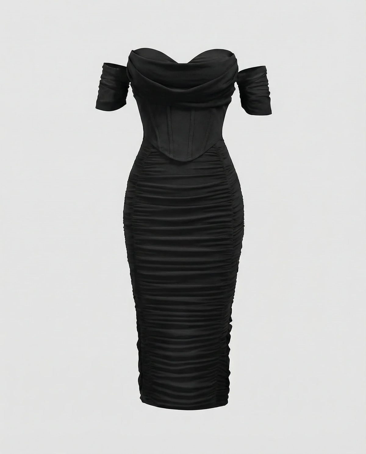Damen Bardot Midikleid figurbetont
