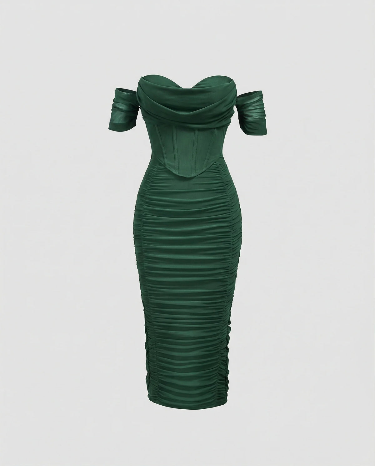 Damen Bardot Midikleid figurbetont