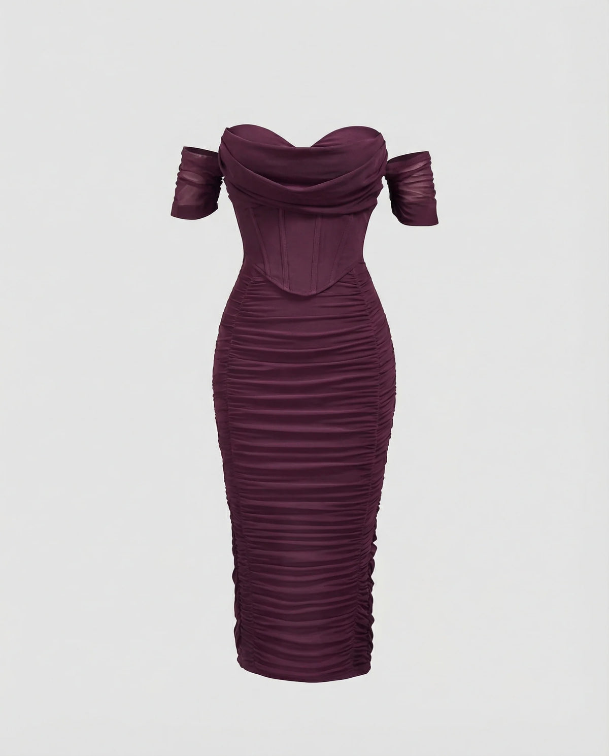 Damen Bardot Midikleid figurbetont