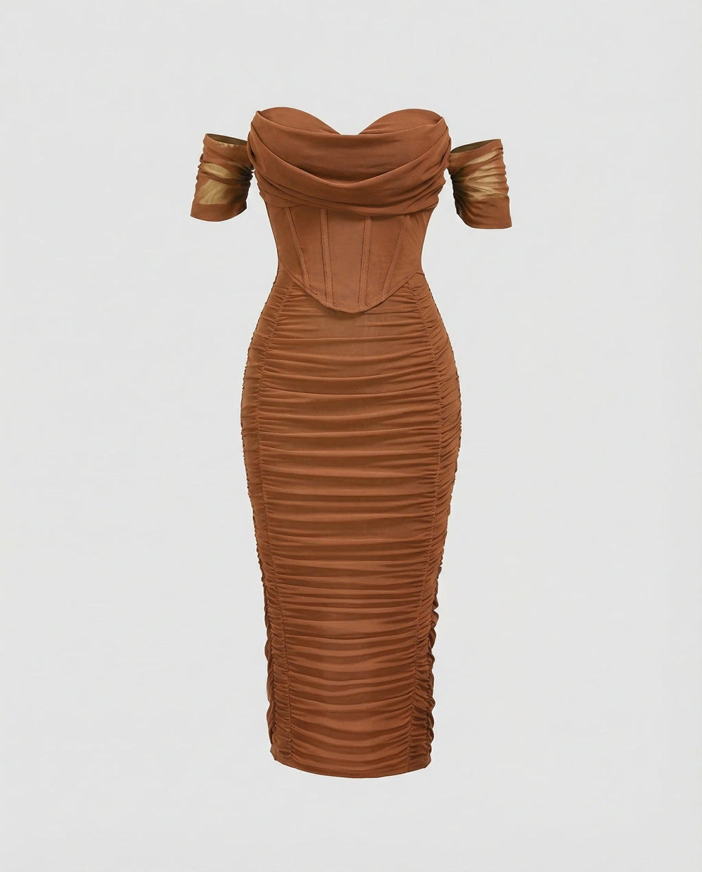 Damen Bardot Midikleid figurbetont