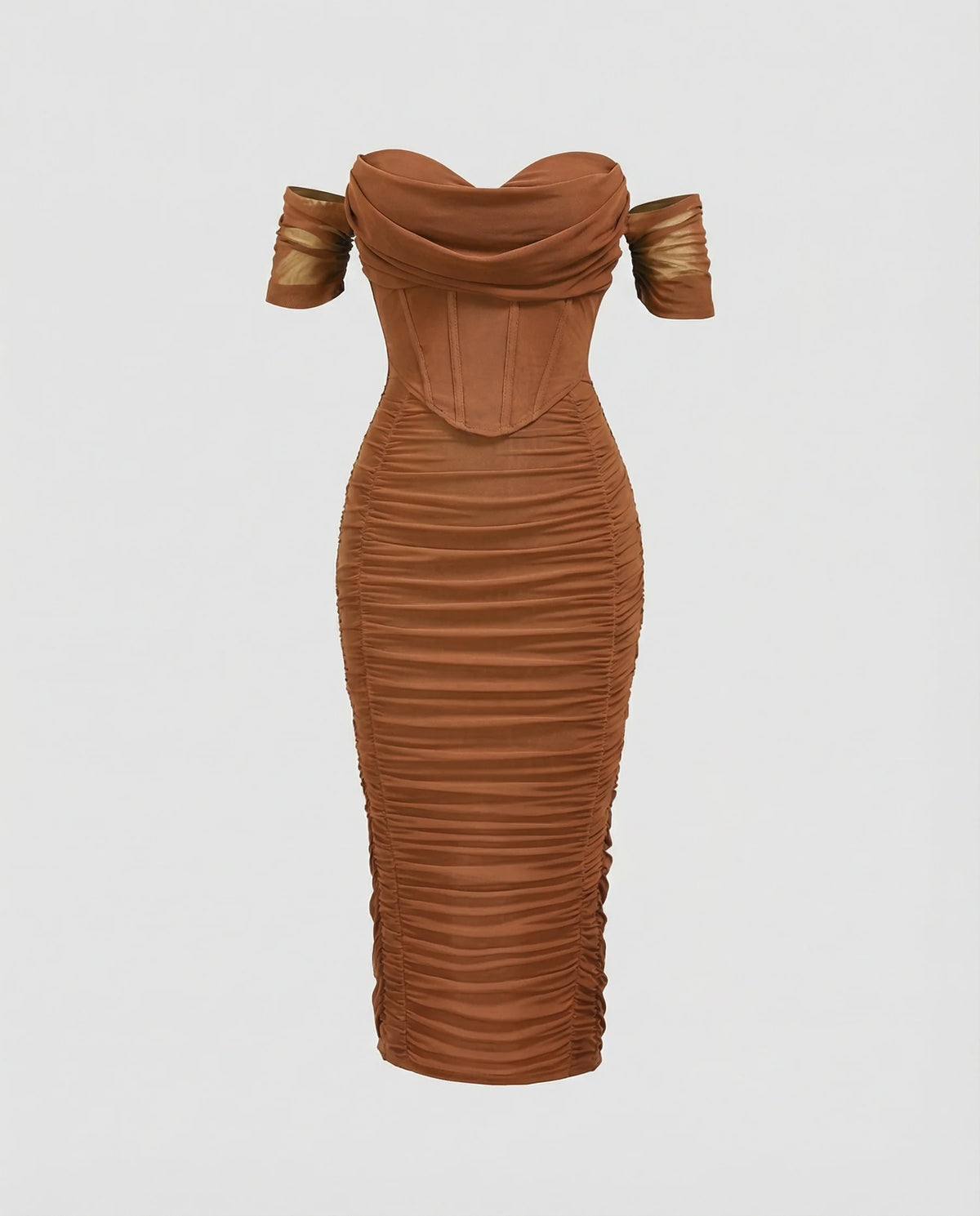 Damen Bardot Midikleid figurbetont