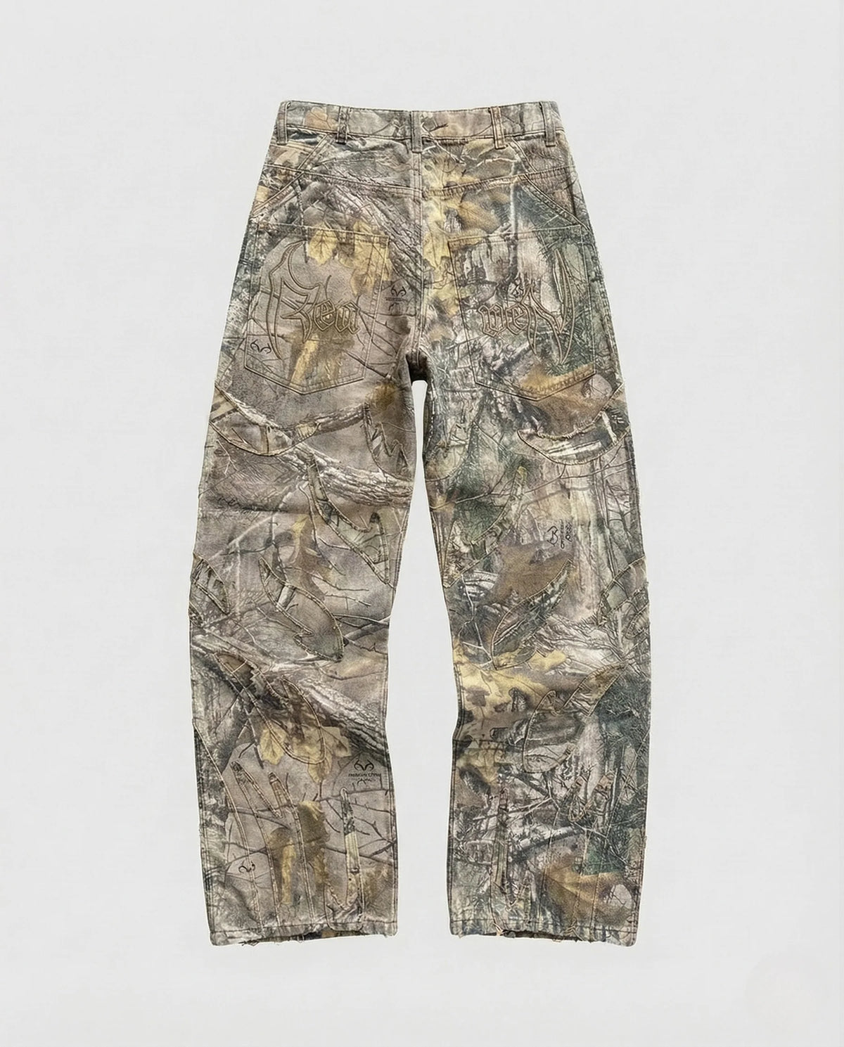 Unisex Destroy Jeans weit mit Cutouts und Fransen