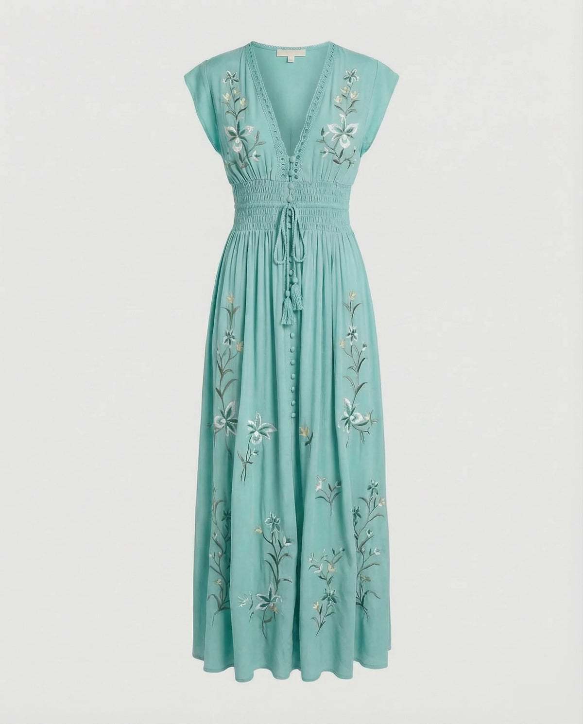 Damen besticktes Strand-Maxikleid