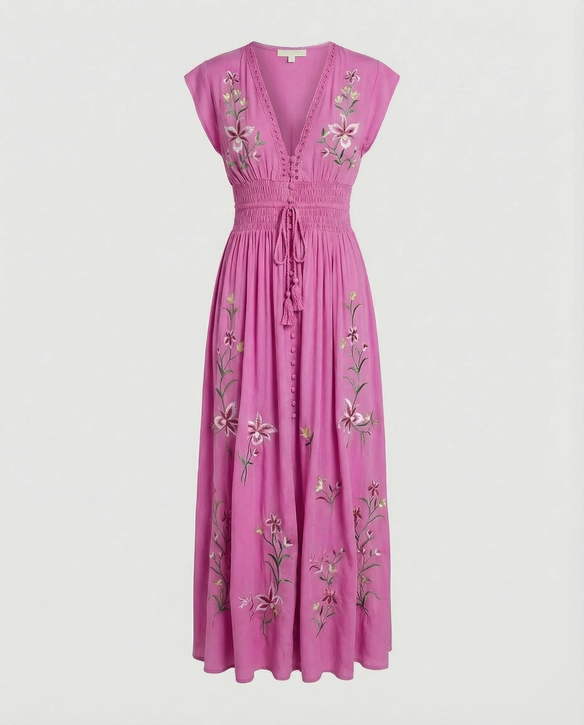 Damen besticktes Strand-Maxikleid
