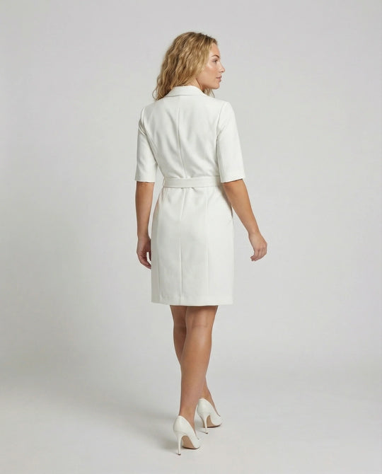 Damen Professionelle Integrierter-Gürtel Blazerkleid