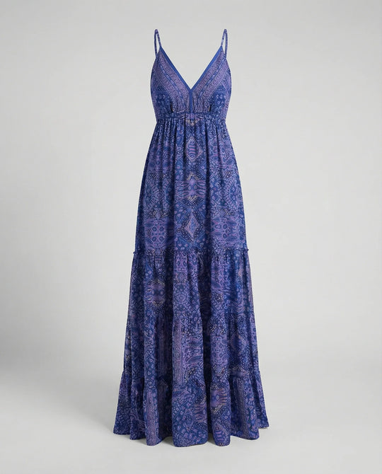 Damen Romantische Spitzen-Bustier Mischgewebe Boho-Longdress