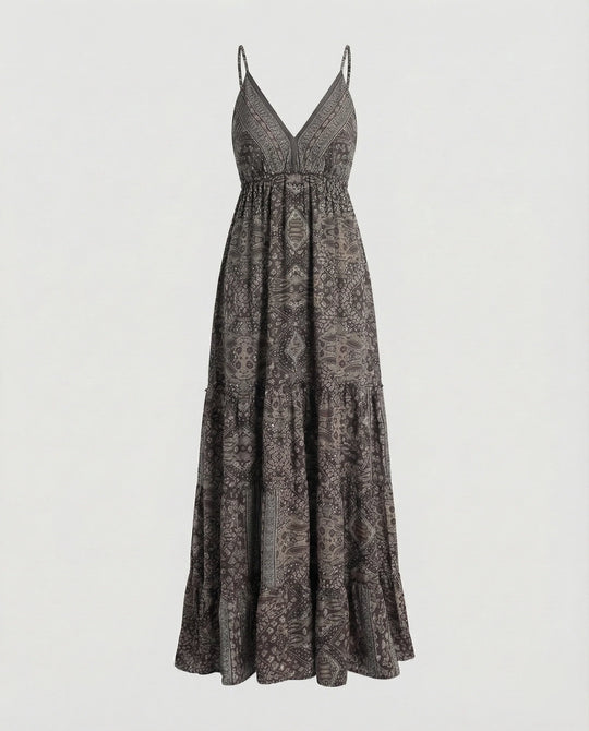 Damen Romantische Spitzen-Bustier Mischgewebe Boho-Longdress