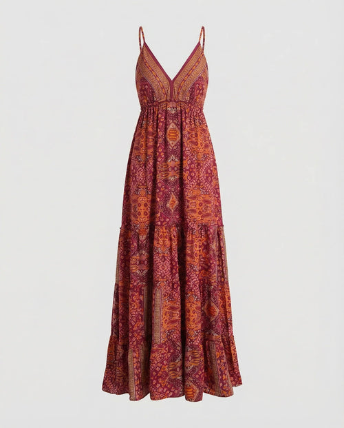 Damen Romantische Spitzen-Bustier Mischgewebe Boho-Longdress