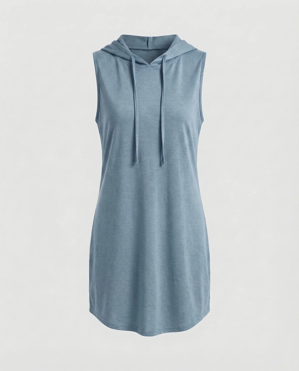 Damen Bequeme Gerundeter Saum Baumwollmischung Kapuzen-Minikleid