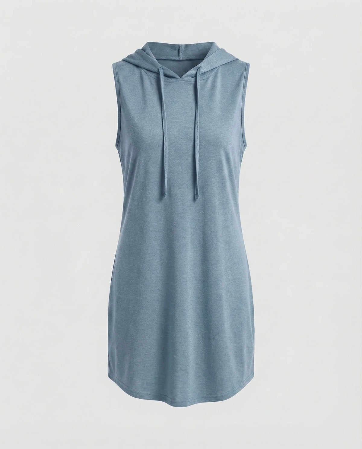 Damen Bequeme Gerundeter Saum Baumwollmischung Kapuzen-Minikleid