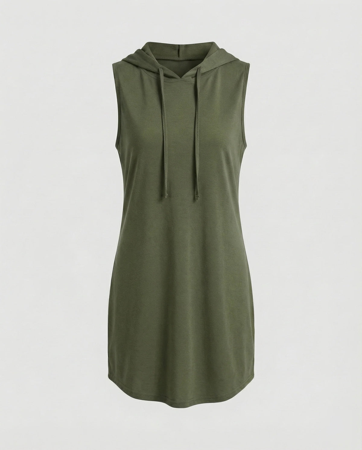 Damen Bequeme Gerundeter Saum Baumwollmischung Kapuzen-Minikleid