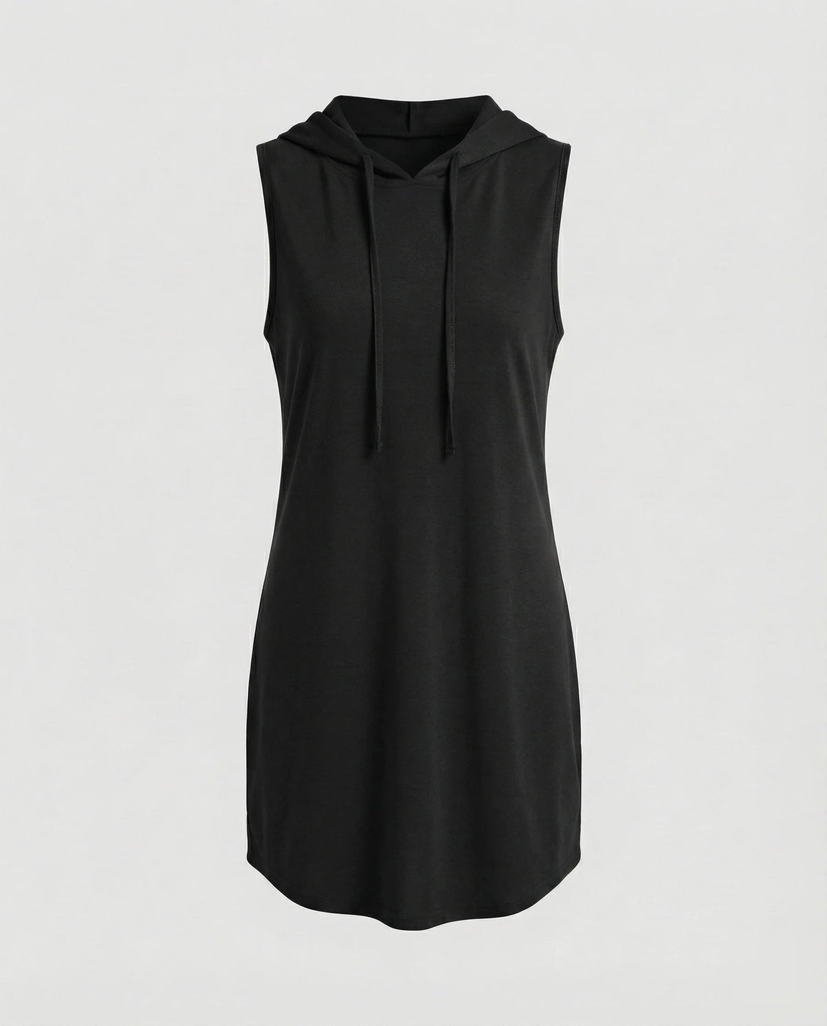 Damen Bequeme Gerundeter Saum Baumwollmischung Kapuzen-Minikleid