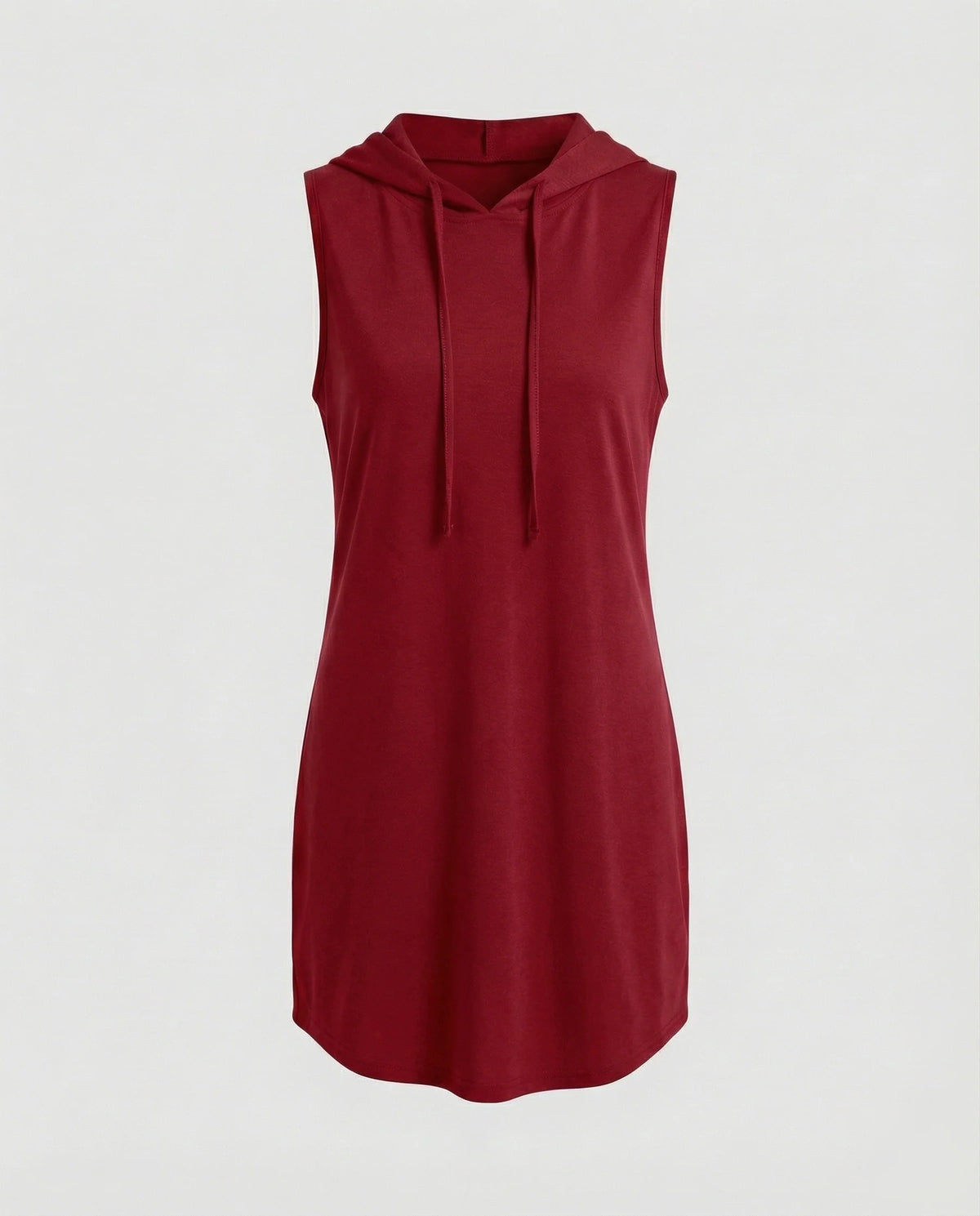 Damen Bequeme Gerundeter Saum Baumwollmischung Kapuzen-Minikleid