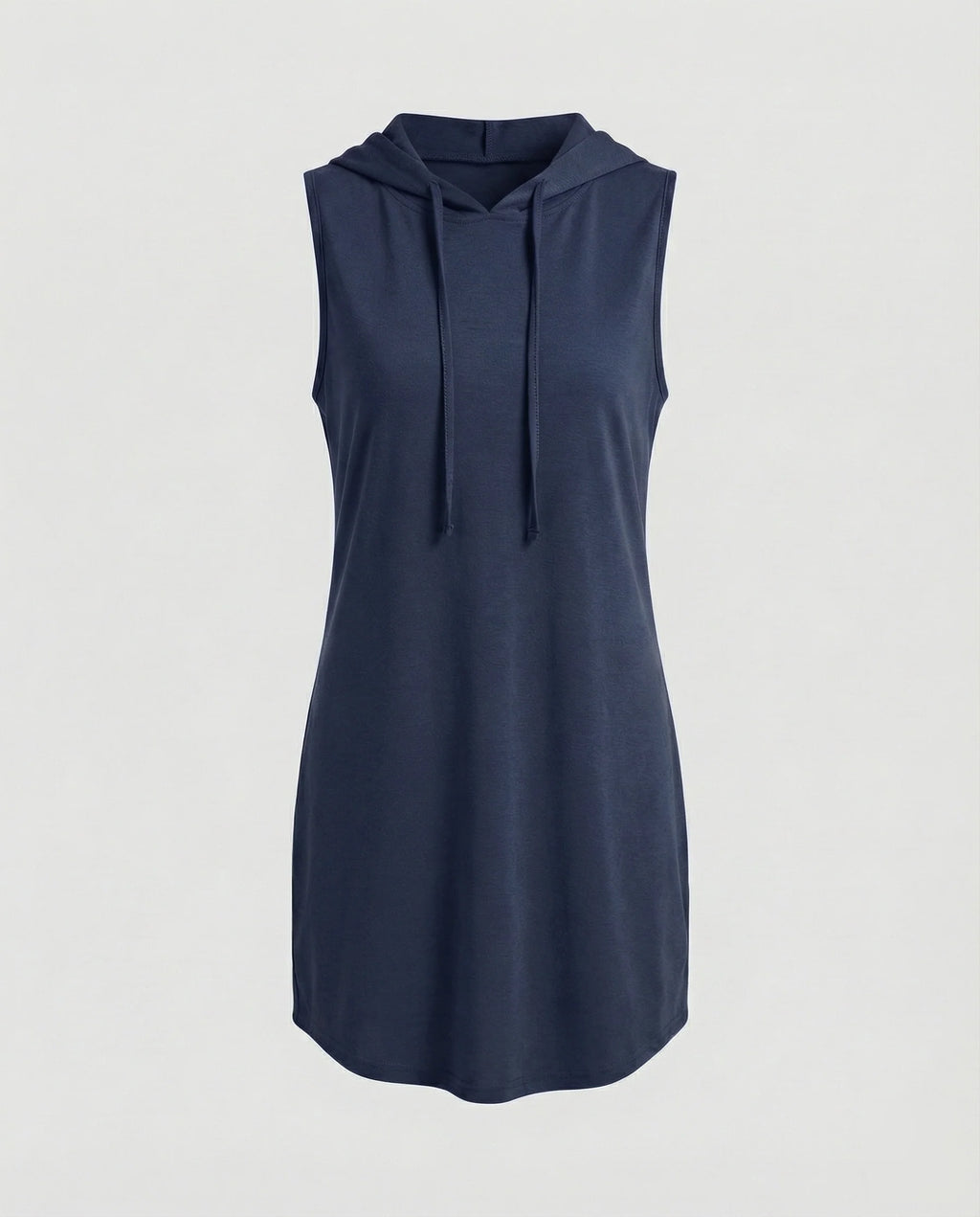Damen Bequeme Gerundeter Saum Baumwollmischung Kapuzen-Minikleid