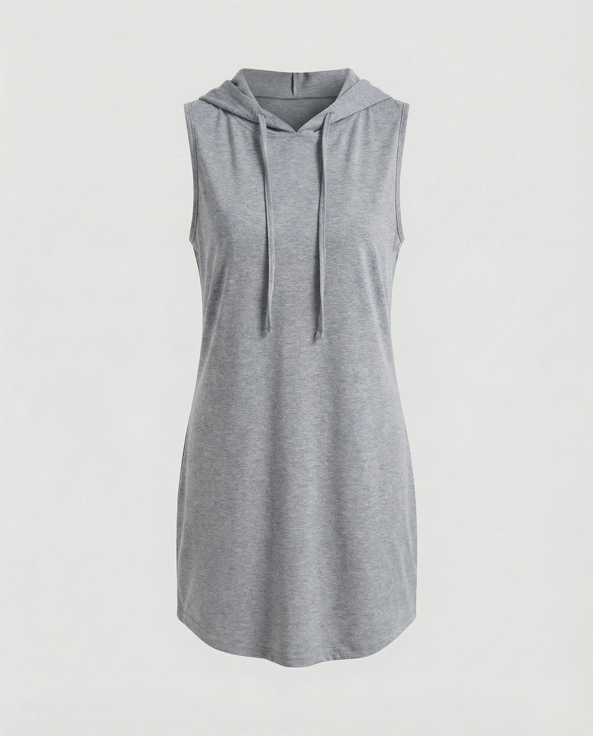 Damen Bequeme Gerundeter Saum Baumwollmischung Kapuzen-Minikleid