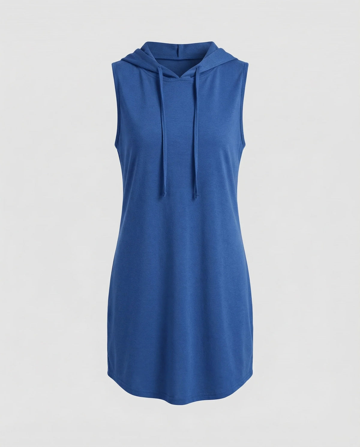 Damen Bequeme Gerundeter Saum Baumwollmischung Kapuzen-Minikleid