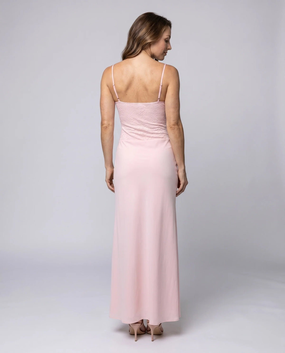 Damen Elegantes Maxikleid mit drapiertem Oberteil und zarten Spaghettiträgern