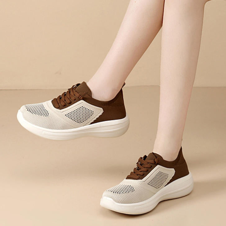 Zapatos deportivos de malla con punta redonda y suela suave
