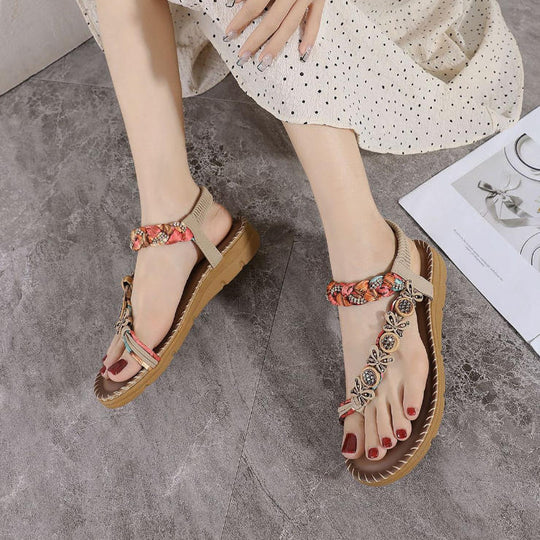 Sandalias de plataforma con tejido estilo bohemio