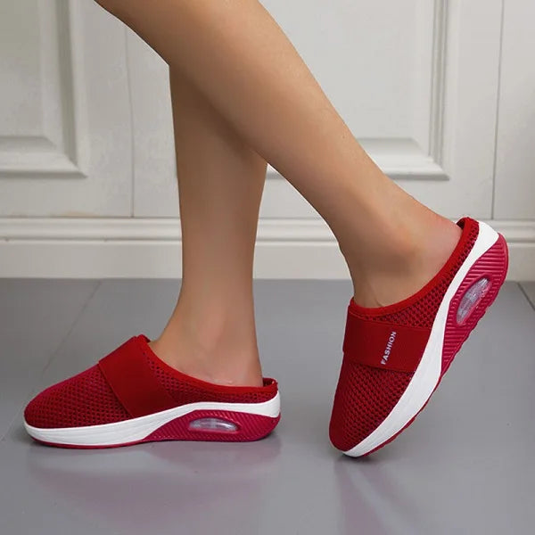 Damen Slip-On-Slipper aus Mesh mit strukturierter Sohle