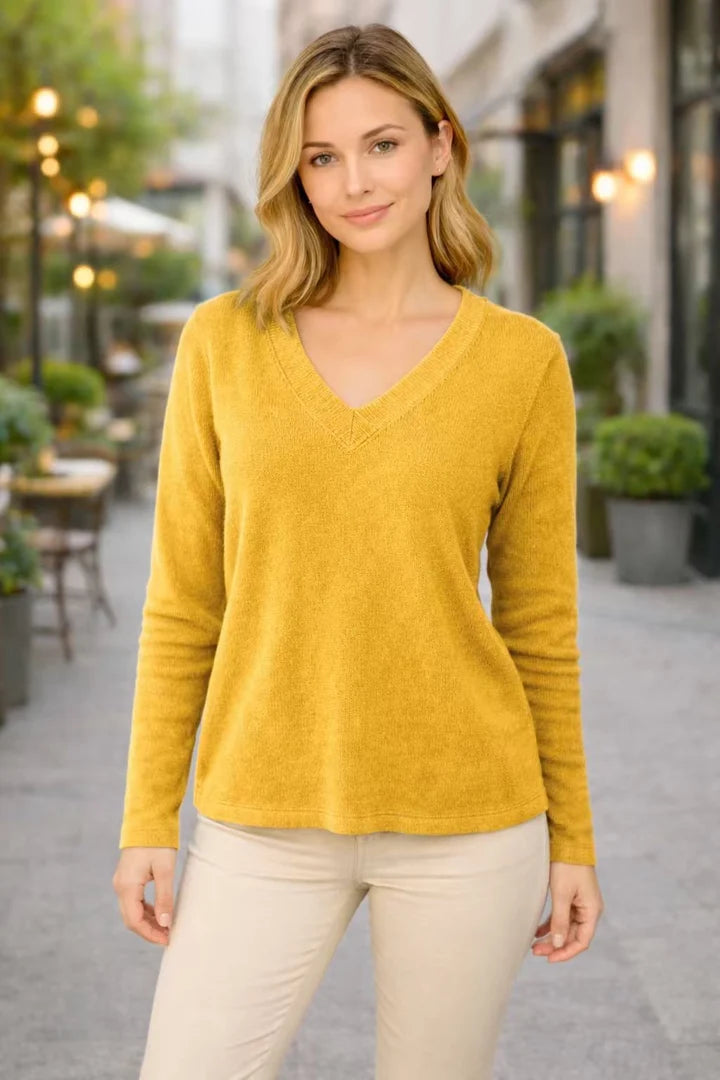 Vintage Pullover mit V-Ausschnitt