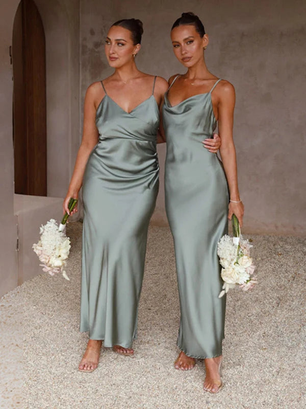 Heidi-Mode | Damen Hosenträger Tiefes V-Ausschnitt Slim-Fashion-Kleid