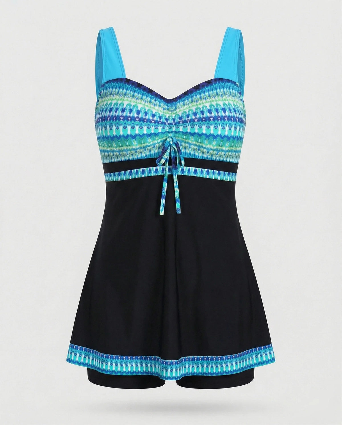 Blauer, Schmaler, Leichter Patchwork-Tankini
